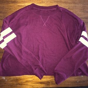 Hollister Women's Crop Boyfriend Long Sleeve